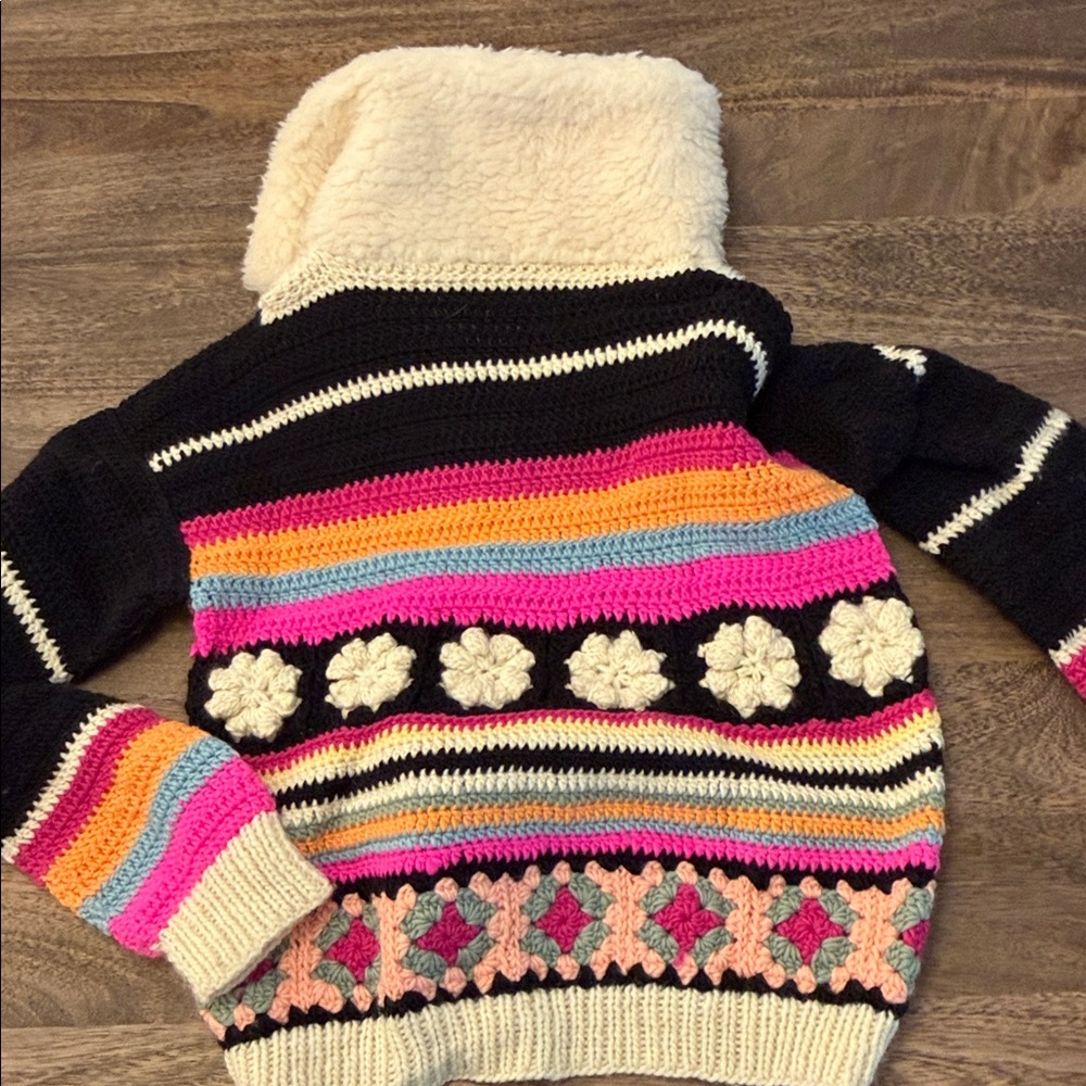 FREE PEOPLE/TACH Ornella Sweater w/Sherpa Zip Collar, small - Beautiful!! - Picture 3 of 3